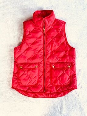 Woolrich Feather Down Diamond Quilted Puffer Vest, Red, Size S